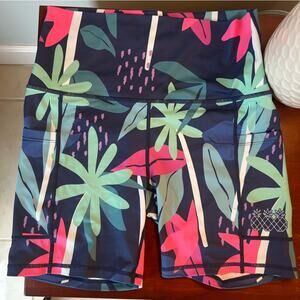 Tres Pinas Tropical Print Cycling Bike Shorts